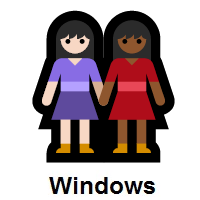Women Holding Hands: Light Skin Tone, Medium-Dark Skin Tone on Microsoft Windows