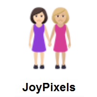 Women Holding Hands: Light Skin Tone, Medium-Light Skin Tone on JoyPixels