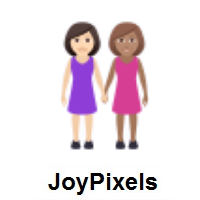 Women Holding Hands: Light Skin Tone, Medium Skin Tone on JoyPixels