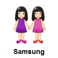 Women Holding Hands: Light Skin Tone on Samsung