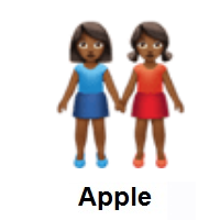 Women Holding Hands: Medium-Dark Skin Tone on Apple iOS