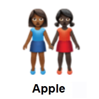 Women Holding Hands: Medium-Dark Skin Tone, Dark Skin Tone on Apple iOS