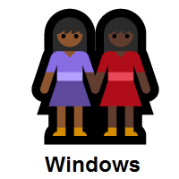 Women Holding Hands: Medium-Dark Skin Tone, Dark Skin Tone on Microsoft Windows
