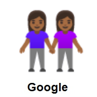 Women Holding Hands: Medium-Dark Skin Tone on Google Android