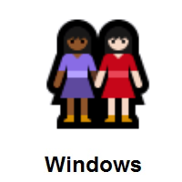 Women Holding Hands: Medium-Dark Skin Tone, Light Skin Tone on Microsoft Windows