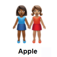 Women Holding Hands: Medium-Dark Skin Tone, Medium Skin Tone on Apple iOS
