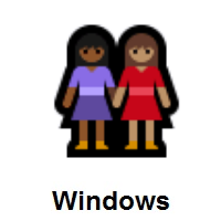 Women Holding Hands: Medium-Dark Skin Tone, Medium Skin Tone on Microsoft Windows