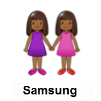 Women Holding Hands: Medium-Dark Skin Tone on Samsung