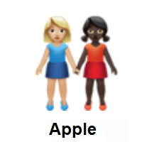 Women Holding Hands: Medium-Light Skin Tone, Dark Skin Tone on Apple iOS