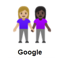 Women Holding Hands: Medium-Light Skin Tone, Dark Skin Tone on Google Android