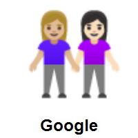 Women Holding Hands: Medium-Light Skin Tone, Light Skin Tone on Google Android