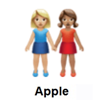Women Holding Hands: Medium-Light Skin Tone, Medium Skin Tone on Apple iOS