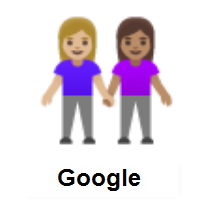 Women Holding Hands: Medium-Light Skin Tone, Medium Skin Tone on Google Android