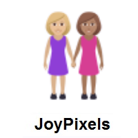 Women Holding Hands: Medium-Light Skin Tone, Medium Skin Tone on JoyPixels