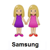 Women Holding Hands: Medium-Light Skin Tone on Samsung