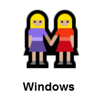 Women Holding Hands: Medium-Light Skin Tone on Microsoft Windows