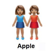 Women Holding Hands: Medium Skin Tone on Apple iOS