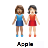 Women Holding Hands: Medium Skin Tone, Light Skin Tone on Apple iOS