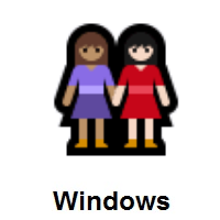 Women Holding Hands: Medium Skin Tone, Light Skin Tone on Microsoft Windows