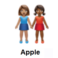 Women Holding Hands: Medium Skin Tone, Medium-Dark Skin Tone on Apple iOS