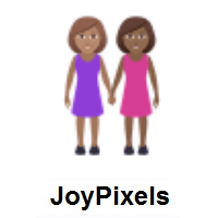 Women Holding Hands: Medium Skin Tone, Medium-Dark Skin Tone on JoyPixels