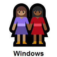 Women Holding Hands: Medium Skin Tone, Medium-Dark Skin Tone on Microsoft Windows