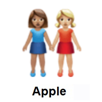 Women Holding Hands: Medium Skin Tone, Medium-Light Skin Tone on Apple iOS