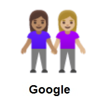 Women Holding Hands: Medium Skin Tone, Medium-Light Skin Tone on Google Android