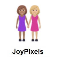 Women Holding Hands: Medium Skin Tone, Medium-Light Skin Tone on JoyPixels