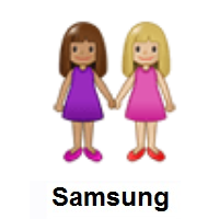 Women Holding Hands: Medium Skin Tone, Medium-Light Skin Tone on Samsung