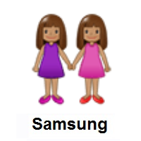 Women Holding Hands: Medium Skin Tone on Samsung
