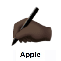 Writing Hand: Dark Skin Tone on Apple iOS