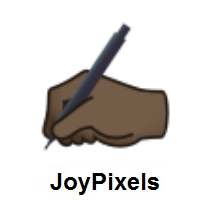 Writing Hand: Dark Skin Tone on JoyPixels