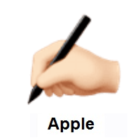 Writing Hand: Light Skin Tone on Apple iOS