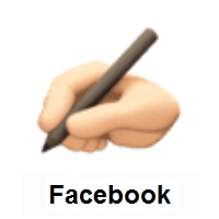 Writing Hand: Light Skin Tone on Facebook