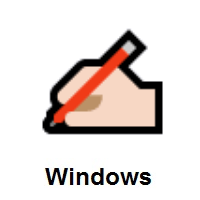 Writing Hand: Light Skin Tone on Microsoft Windows