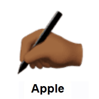 Writing Hand: Medium-Dark Skin Tone on Apple iOS
