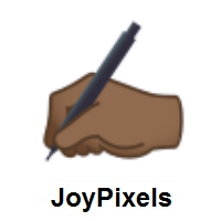 Writing Hand: Medium-Dark Skin Tone on JoyPixels