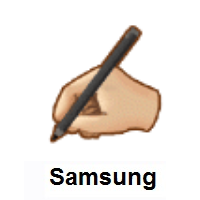 Writing Hand: Medium-Light Skin Tone on Samsung