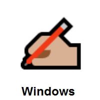 Writing Hand: Medium-Light Skin Tone on Microsoft Windows