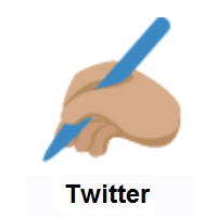 Writing Hand: Medium Skin Tone on Twitter Twemoji