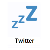 Sleeping Symbol ZZZ on Twitter Twemoji