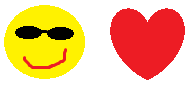 køligt ansigt og Rødt hjerte Emoji
