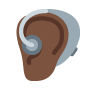 Ear With Hearing Aid: Dark Skin Tone Twitter