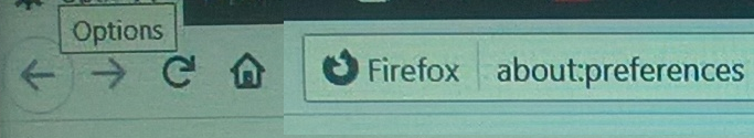 Firefox Options on Microsoft Windows