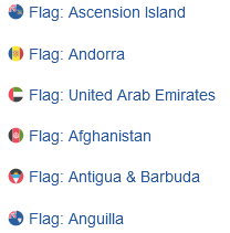Flags on Microsoft Windows with Firefox Browser