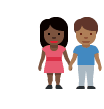 Woman and Man Holding Hands: Dark Skin Tone, Medium-dark Skin Tone Twitter