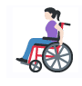 Woman in Manual Wheelchair: Light Skin Tone Twitter