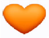 Orange Herz auf Facebook