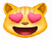 hymyilevä kissa, jolla on Sydänsilmät Facebook